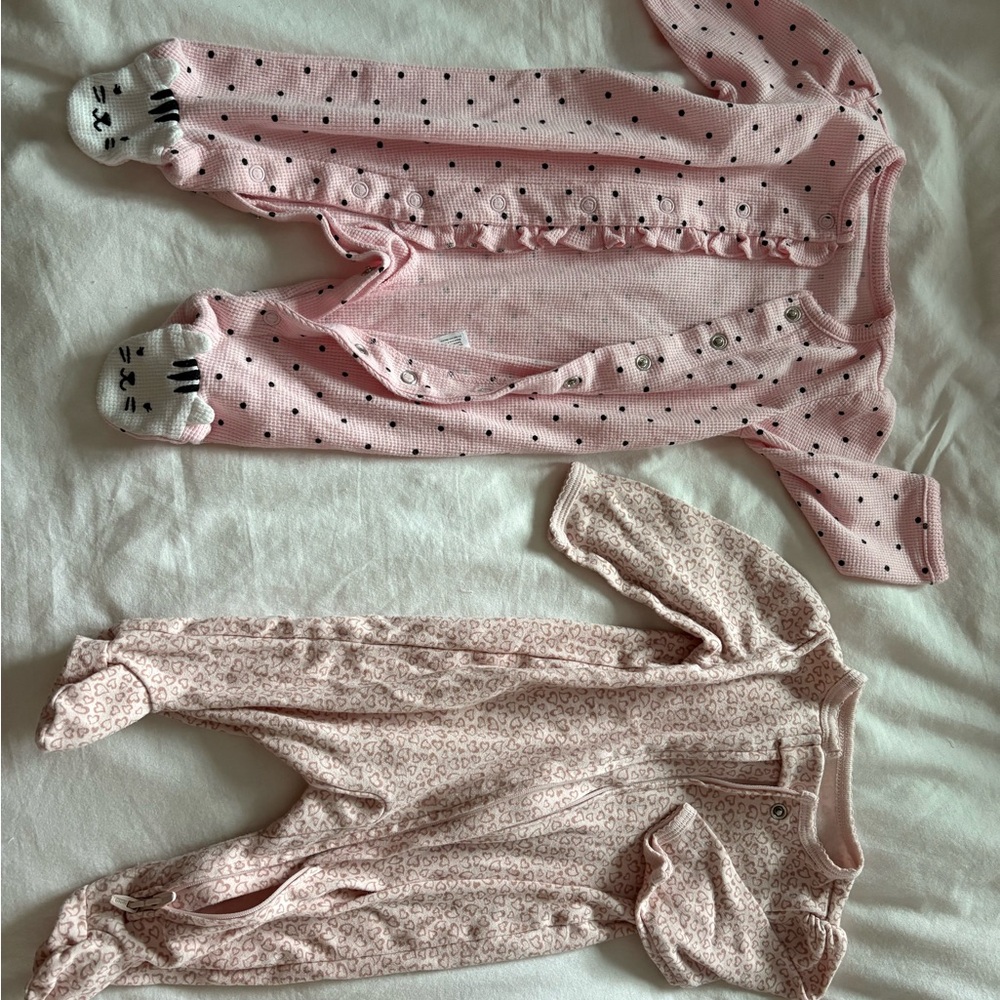 Pink Baby Footed Pajamas Set